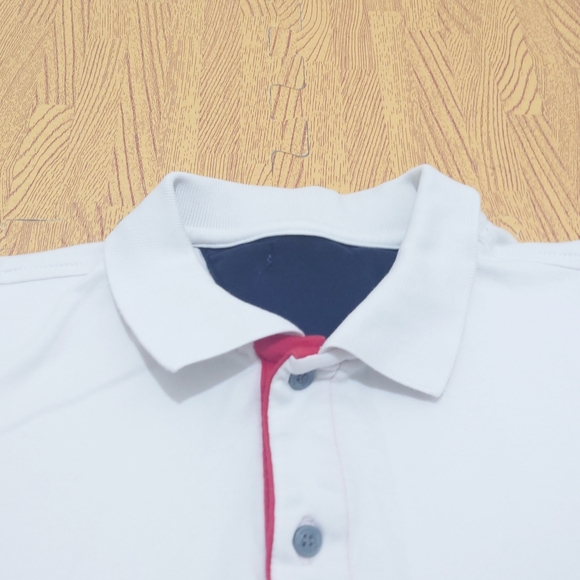 Tommy Hilfiger Short Sleeve Polo Shirt Men's Small White Spell Out Logo Button - Picture 5 of 9